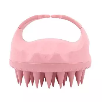 Массажер для кожи головы, щетка для шампуня с мягкой щетиной, эргономичная ручка, портативная дорожная щетка для удаления перхоти и роста волос, отшелушивающее средство для кожи головы, скраббер, щетка для чистки розовый