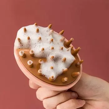 Массажер для кожи головы, щетка для шампуня, влажная и сухая ручная скруббер для ухода за кожей головы, скруббер для мытья волос, силиконовый скребок для мытья волос белый