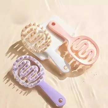 Массажер для кожи головы, щетка для шампуня, силиконовая щетка для кожи головы с ручкой, изогнутая вентилируемая щетка для кожи головы, щетка для ухода за кожей головы фиолетовый