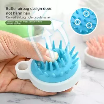 Массажер для кожи головы Sculp Brush Bath Brush Air Bag Силиконовая щетка для шампуня Массажер для кожи головы для роста волос чёрный