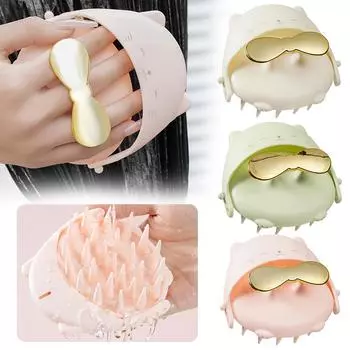 Массажер для кожи головы TPE Щетка для ухода за волосами TPE Отшелушивающий массаж кожи головы для домашней ванной комнаты розовый