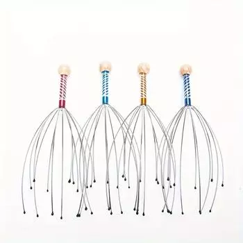 Массажер для кожи головы в форме осьминога — нержавеющая сталь, максимальное расслабление и снятие зуда, случайный выбор цвета