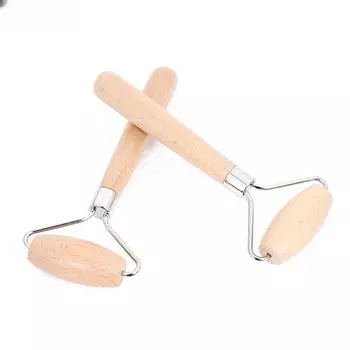 Массажер для лица Gua Sha с деревянным роликом и шипами, деревянная ручка для массажа лица с помощью гуаша, лифтинга кожи, похудения, ухода за кожей