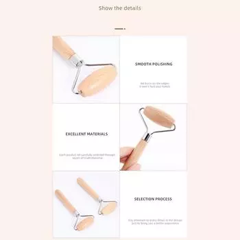 Массажер для лица Gua Sha с деревянным роликом и шипами, деревянная ручка для массажа лица с помощью гуаша, лифтинга кожи, похудения, ухода за кожей