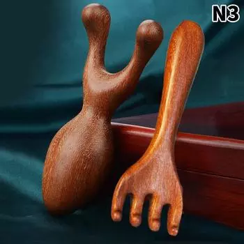 Массажер для лица и глаз из дерева Гуаша сандаловое дерево Широкая зубчатая расческа Акупунктурная терапия Меридианы Инструмент для акупунктурного массажа