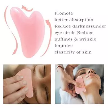Массажер для лица и шеи, роликовый скребок для красоты, двухсторонняя массажная палочка для разблокировки и расслабления, не розовый кристалл нефрита