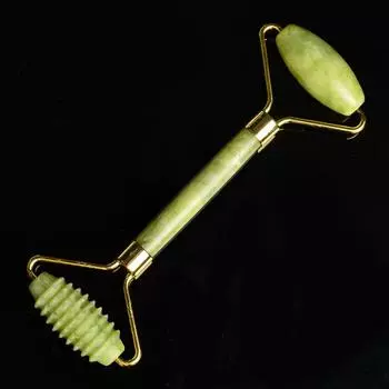 Массажер для лица и тела, натуральный гуаша, нефритовый камень, роликовый женский инструмент для массажа лица onesize