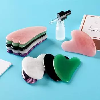 Массажер для лица, натуральный кристаллический камень, скребковая доска, инструменты для лифтинга лица