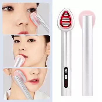 Массажер для лица, перезаряжаемый инструмент для красоты глаз, вибрационный массажный инструмент для борьбы со старением, темный серебряный