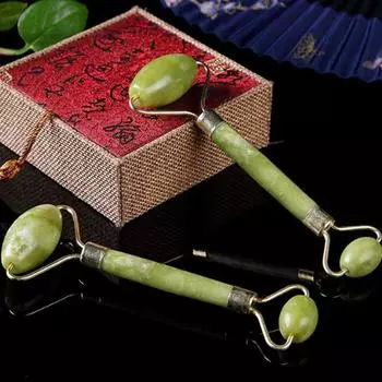 Массажер для лица с двумя роликами Jade Push