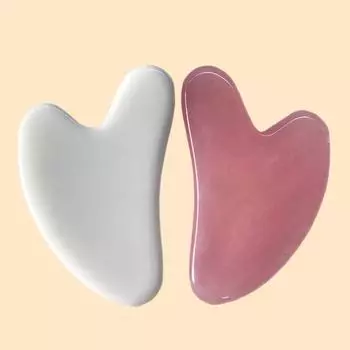 Массажер для лица со скребком из пчелиного воска и акупунктурой для лица, ухода за кожей вокруг глаз и шеи, массажный инструмент для подтяжки кожи, доска для массажа гуаша белый