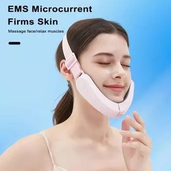 Массажер для лица Устройство для подтяжки лица Микротоковая вибрация для похудения кала Стимулирует кровообращение Двойной подбородок V-образный пояс Подтяжка целлюлита Устройство для челюсти белый