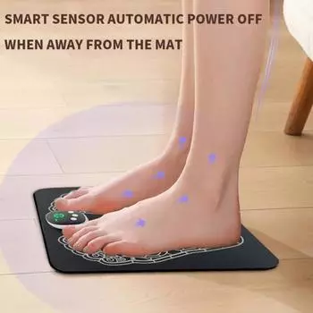 Массажер для ног EMS с 8 режимами, цифровой дисплей, расслабление мышц, снятие боли, портативный перезаряжаемый массажер для ног чёрный