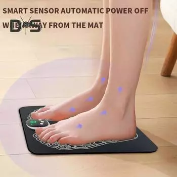 Массажер для ног EMS с 8 режимами, цифровой дисплей, расслабление мышц, снятие боли, портативный перезаряжаемый массажер для ног чёрный