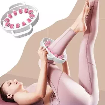 Массажер для ног Кольцевой зажим для ног Массажер для мышц живота Массажер для расслабления 12 колес розовый