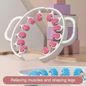 Массажер для ног, кольцо, моделирующий мышцы, расслабление, ручной, бытовой, многофункциональный, йога, фитнес, красота ног, похудение, ролик зелёный