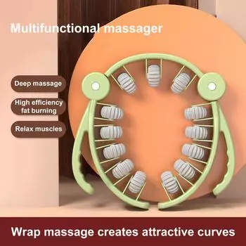 Массажер для ног, многофункциональный, 13-колесный, массажный ролик с полным покрытием для расслабления мышц рук, талии, ног, ручной массажный аппарат белый