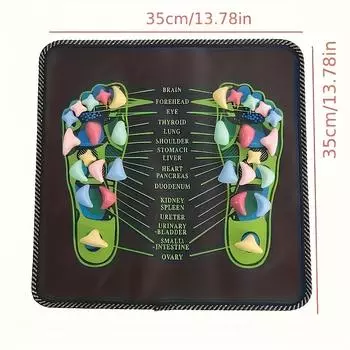 Массажер для ног Рефлексотерапия Walk Stone Foot Облегчение боли в ногах Физиотерапия Детокс Спа для ног Акупрессурный коврик Pad Massageador 35*35CM