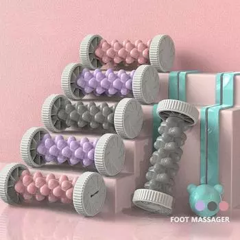 Массажер для ног, роликовый массажер для йоги, стержень для фасции ног, роликовая трубка, домашний фитнес, мышечная релаксация, роликовая палка розовый