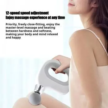 Массажер для ног с фасциями и 4 сменными головками, водонепроницаемый, портативный, с низким уровнем шума, перезаряжаемый, для восстановления мышц светло-зеленый