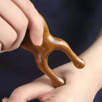 Массажер для носа из натурального сандалового дерева, улучшающий кровообращение, терапия триггерных точек, педикюр, массажер для подтяжки носа с доской Гуаша onesize