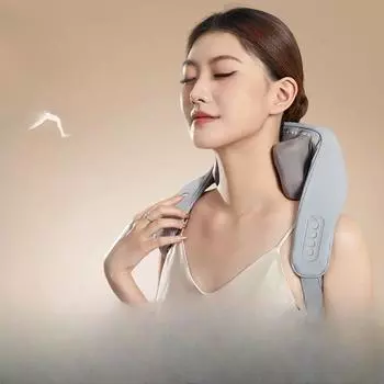 Массажер для плеч и шеи, массажер-трапеция, многофункциональный электрический массажер для шеи, горячий компресс, массажная шаль для шейного позвонка Rechargeable model белый