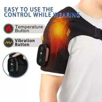 Массажер для плеч с подогревом и 3 уровнями нагрева, сенсорный экран, кнопки, цифровой