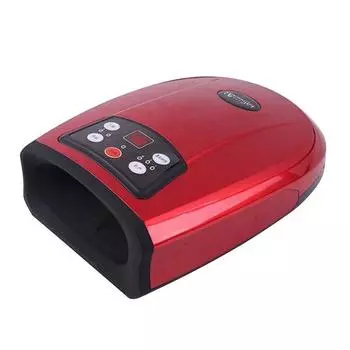 Массажер для рук с подогревом, физиотерапевтический инструмент, массажное устройство, воздушный компрессионный массажер для пальцев, аппарат EU Plug оранжевый