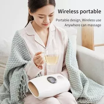 Массажер для рук с подогревом, физиотерапевтическое оборудование, прессотерапия, устройство для массажа ладоней, сжатие воздуха для пальцев, спа-давление белый