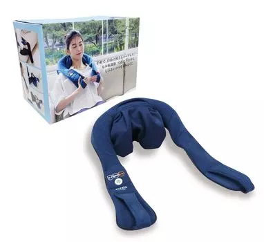 Массажер для шеи ALINCO беспроводной, как управляемый медицинский массажный аппарат для массажа шеи, скованность плеч, уход за шеей, подвижный массажный мяч, оснащенный нагревателем, темно-синий тёмно-синий