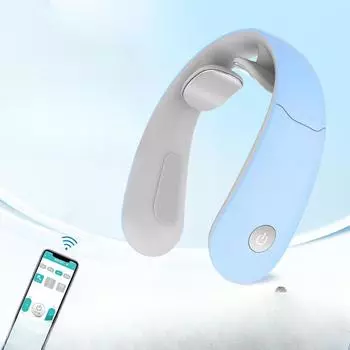 Массажер для шеи Bluetooth APP Smart Pulse Массажер для шеи Электрический горячий компресс Релаксационный массажер для шеи белый