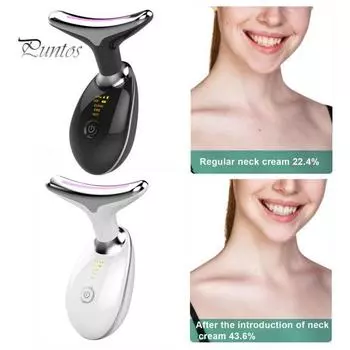 Массажер для шеи и лица, устройство для подтяжки кожи против морщин, средство для удаления двойного подбородка, косметический инструмент для контурирования лица, быстро впитывает кремы чёрный