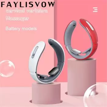 Массажер для шеи и плеч, электрическая низкочастотная магнитная терапия, импульсное облегчение боли, релаксация, физиотерапия позвонков battery белый