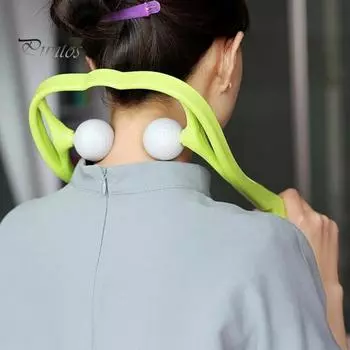 Массажер для шеи и плеч для дома, офиса, путешествий, глубоких триггерных точек, ручной массажер, регулируемые массажные шарики для глубоких мышц тканей розовый