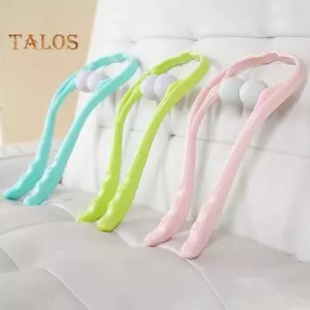 Массажер для шеи и плеч для дома, офиса, путешествий, глубоких триггерных точек, ручной массажер, регулируемые массажные шарики для глубоких мышц тканей розовый