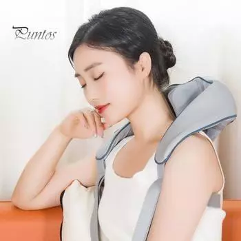 Массажер для шеи и плеч Регулируемая интенсивность Эргономичный дизайн Обезболивающая функция Прогревающий беспроводной массажер для шеи бежевый