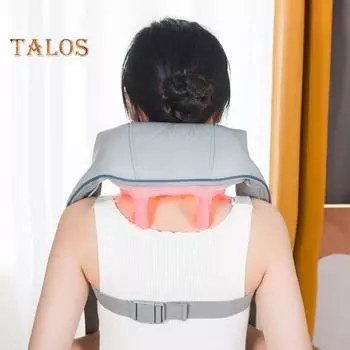 Массажер для шеи и плеч Регулируемая интенсивность Эргономичный дизайн Обезболивающая функция Прогревающий беспроводной массажер для шеи бежевый