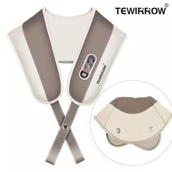 Массажер для шеи и спины TEWIRROW для облегчения боли в спине, гуманоидный молотковый массаж для шеи, плеч, спины, талии, ног, ступней для дома, офиса EU plug серый