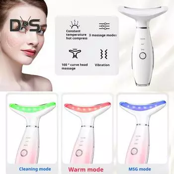 Массажер для шеи, инструмент для ухода за кожей лица и шеи 3 в 1, многофункциональное портативное косметическое устройство, подтяжка сухих линий, подтяжка кожи, жизненный массаж розовый