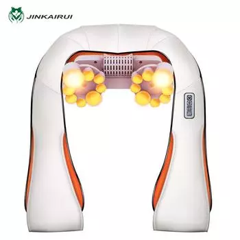 Массажер для шеи Jinkairui, электрическая шиацу, массажная подушка для шеи и спины, тела, шаль с инфракрасным подогревом, автомобиль, домашний офис
