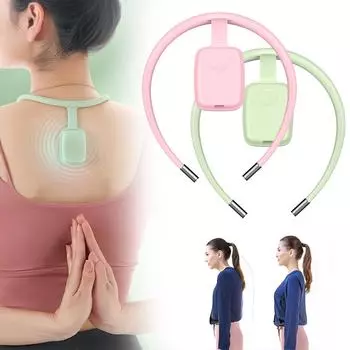 Массажер для шеи, корректор горбинки спины, успокаивающий инструмент для коррекции фигуры, портативный массажер, ультразвуковой лимфатический инструмент для шеи розовый