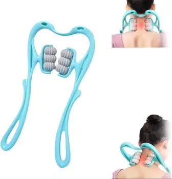 Массажер для шеи, Массажер для шеи для снятия боли в глубоких тканях, Ручной массажер для шеи синий
