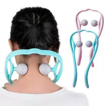 Массажер для шеи портативный ручной плечевой для домашнего офиса путешествия регулируемые массажные шарики синий