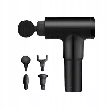 Массажер для шеи с несколькими головками, профессиональный массажер с фасциальным пистолетом, мощный современный тренажер для фитнеса, электрический массажер чёрный