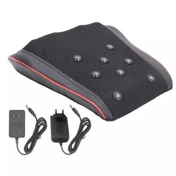 Массажер для шеи с тепловым вибратоном, 3D-разминание, облегчение мышц, регулируемые уровни, искусственная кожа, шиацу, спина EU Plug