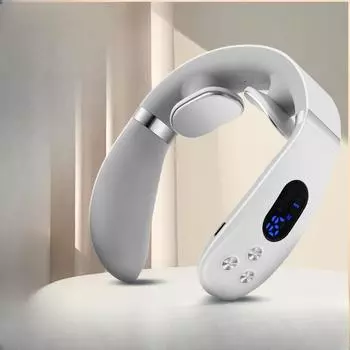 Массажер для шеи, защита для плеч и шеи, USB-массажер, многофункциональный импульсный физиотерапевтический инструмент, массажер для шейного отдела позвоночника Hot compress buzz model белый