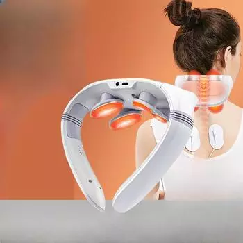 Массажер для шейного отдела позвоночника, шеи, плеч, шеи, горячий компресс, домашний умный защитник для шеи белый