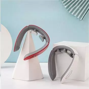 Массажер для шейного позвонка с тремя головками, вибрационный массажер с горячим компрессом, электрический импульсный массажер для разминания шеи, массажер для шейного позвонка