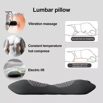 Массажер для спины 3 в 1, массажер для шеи, подушка с термотерапией, регулируемая температура, поддержка шеи, плеч и спины, снятие стресса, массажер для дома темно-серого
