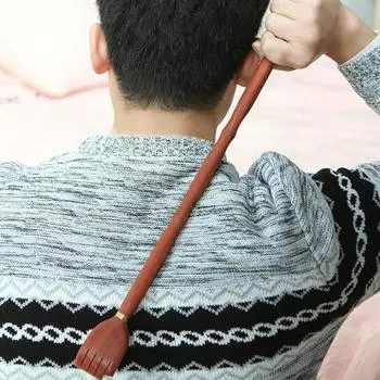 Массажер для спины Прочный компактный эффективный массажный скребок для шеи и плеч Массажер для спины Скребок для спины для пожилых людей эбеновый